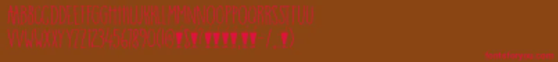 DkMangoSmoothie-fontti – punaiset fontit ruskealla taustalla