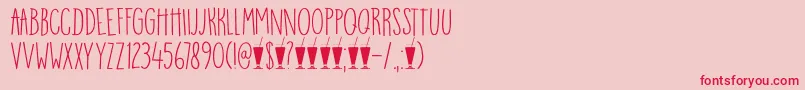 Czcionka DkMangoSmoothie – czerwone czcionki na różowym tle
