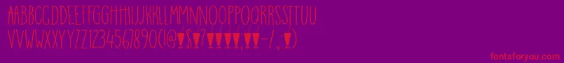 DkMangoSmoothie-Schriftart – Rote Schriften auf violettem Hintergrund