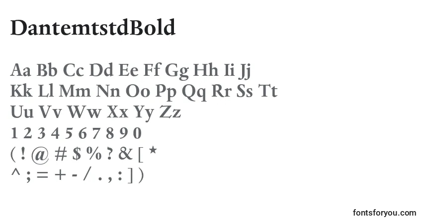 Шрифт DantemtstdBold – алфавит, цифры, специальные символы