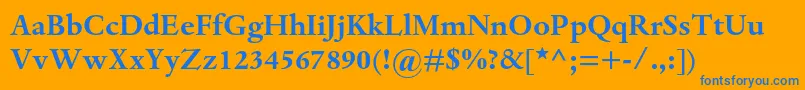 DantemtstdBold Font – Blue Fonts on Orange Background