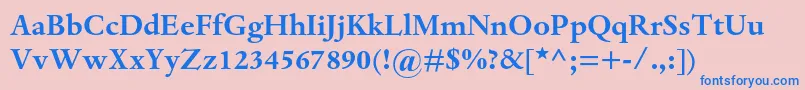 フォントDantemtstdBold – ピンクの背景に青い文字