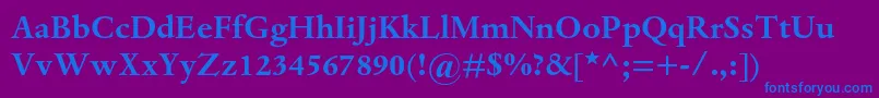 DantemtstdBold-fontti – siniset fontit violetilla taustalla