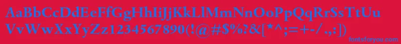 DantemtstdBold Font – Blue Fonts on Red Background