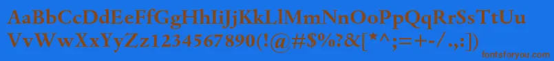 DantemtstdBold-fontti – ruskeat fontit sinisellä taustalla