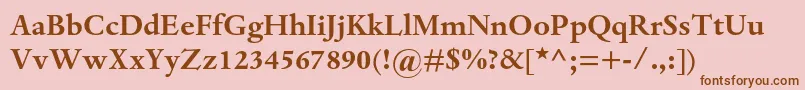 Шрифт DantemtstdBold – коричневые шрифты на розовом фоне