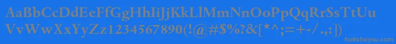 DantemtstdBold-fontti – harmaat kirjasimet sinisellä taustalla