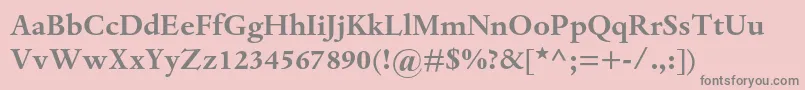 フォントDantemtstdBold – ピンクの背景に灰色の文字