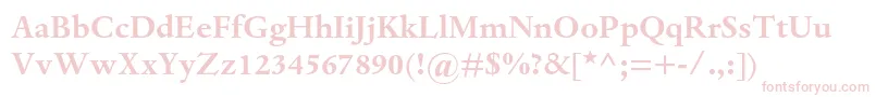 DantemtstdBold-fontti – vaaleanpunaiset fontit valkoisella taustalla