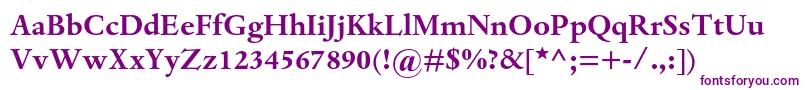 DantemtstdBold-fontti – violetit fontit valkoisella taustalla