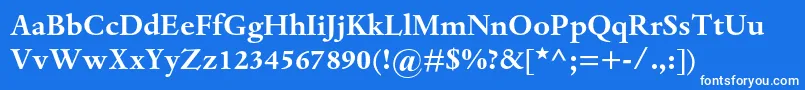 DantemtstdBold-fontti – valkoiset fontit sinisellä taustalla
