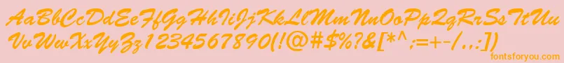 BantyNormal Font – Orange Fonts on Pink Background