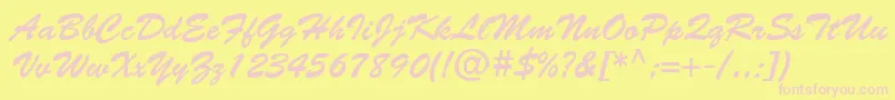 BantyNormal Font – Pink Fonts on Yellow Background