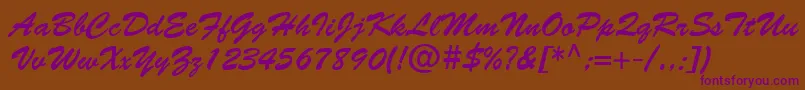 BantyNormal Font – Purple Fonts on Brown Background
