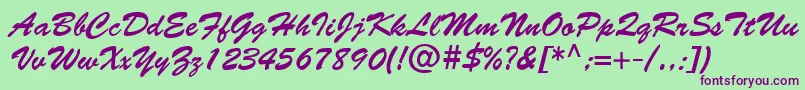 BantyNormal Font – Purple Fonts on Green Background