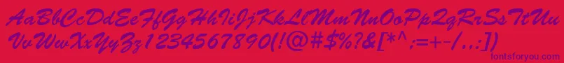 BantyNormal Font – Purple Fonts on Red Background