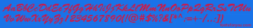 BantyNormal Font – Red Fonts on Blue Background