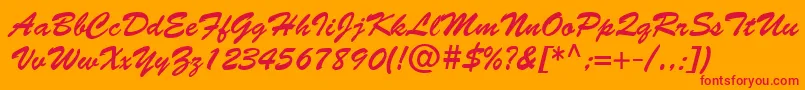 BantyNormal Font – Red Fonts on Orange Background
