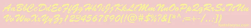 BantyNormal Font – Yellow Fonts on Pink Background
