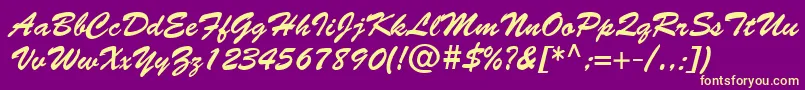 BantyNormal Font – Yellow Fonts on Purple Background