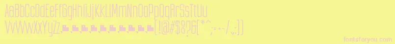 UbicadaRegularFfp-fontti – vaaleanpunaiset fontit keltaisella taustalla