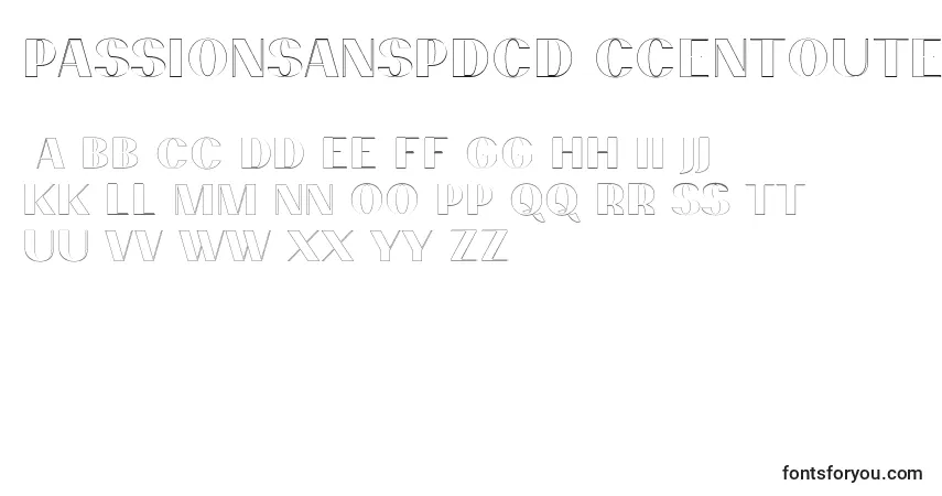 Шрифт PassionsanspdcdAccentouter – алфавит, цифры, специальные символы