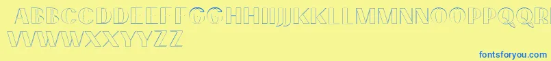 PassionsanspdcdAccentouter Font – Blue Fonts on Yellow Background