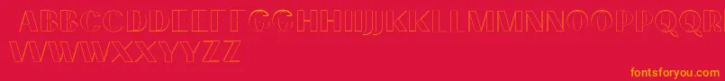 PassionsanspdcdAccentouter Font – Orange Fonts on Red Background