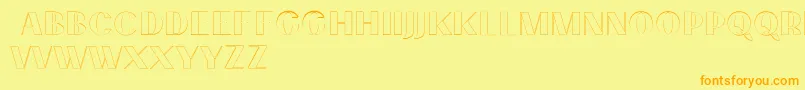 PassionsanspdcdAccentouter-Schriftart – Orangefarbene Schriften auf gelbem Hintergrund