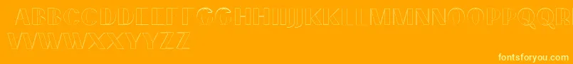 PassionsanspdcdAccentouter Font – Yellow Fonts on Orange Background