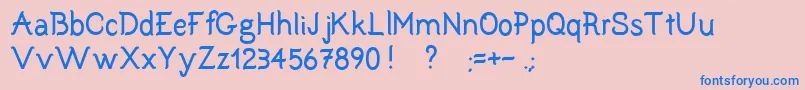 Bunodriqua-Schriftart – Blaue Schriften auf rosa Hintergrund