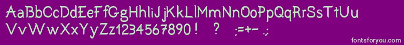 Czcionka Bunodriqua – zielone czcionki na fioletowym tle