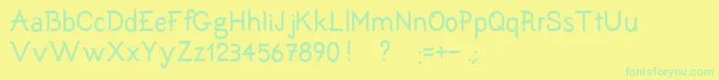 Czcionka Bunodriqua – zielone czcionki na żółtym tle
