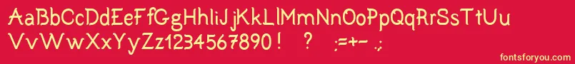 Bunodriqua Font – Yellow Fonts on Red Background