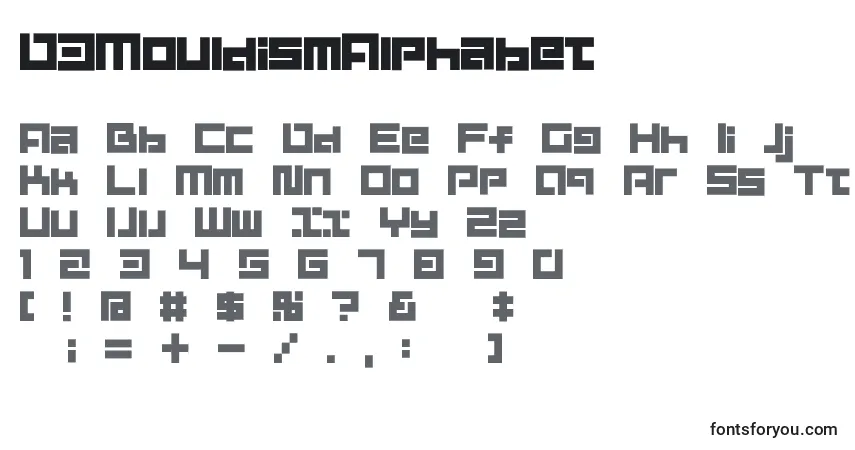 Шрифт D3MouldismAlphabet – алфавит, цифры, специальные символы