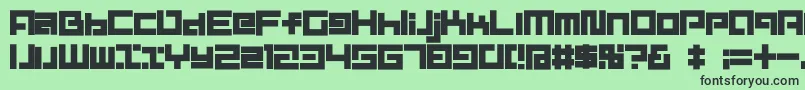 D3MouldismAlphabet Font – Black Fonts on Green Background