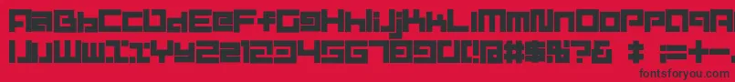 D3MouldismAlphabet Font – Black Fonts on Red Background