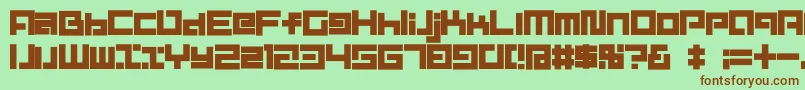 D3MouldismAlphabet Font – Brown Fonts on Green Background