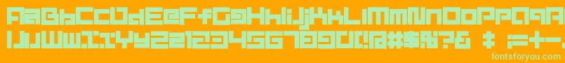 D3MouldismAlphabet Font – Green Fonts on Orange Background