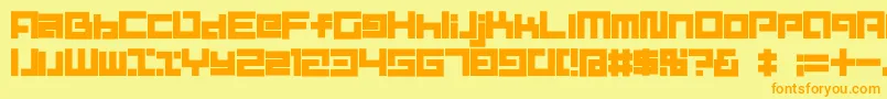 D3MouldismAlphabet Font – Orange Fonts on Yellow Background