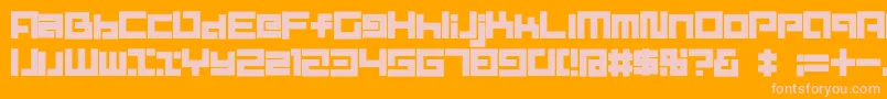 フォントD3MouldismAlphabet – オレンジの背景にピンクのフォント