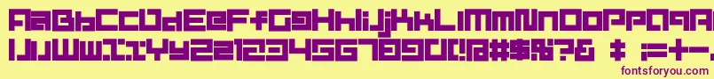 D3MouldismAlphabet Font – Purple Fonts on Yellow Background