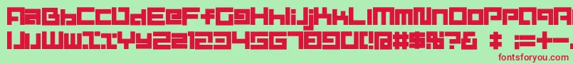 D3MouldismAlphabet Font – Red Fonts on Green Background