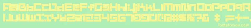 D3MouldismAlphabet Font – Yellow Fonts on Green Background