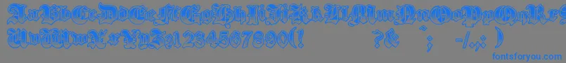 GothikSteel Font – Blue Fonts on Gray Background