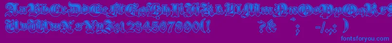 GothikSteel Font – Blue Fonts on Purple Background