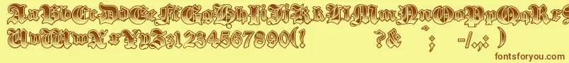 GothikSteel Font – Brown Fonts on Yellow Background