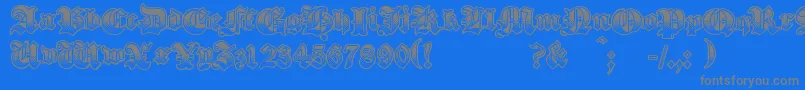 GothikSteel-Schriftart – Graue Schriften auf blauem Hintergrund