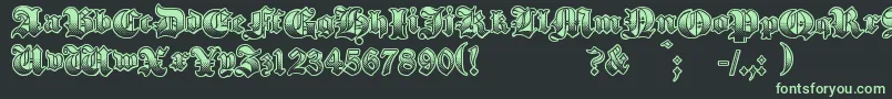 GothikSteel Font – Green Fonts on Black Background