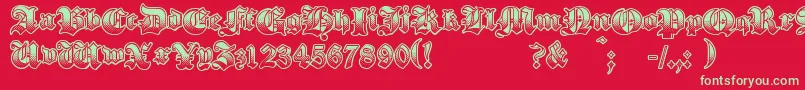 GothikSteel Font – Green Fonts on Red Background